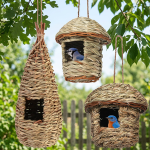 Casa para Pájaros de Fibra Tejida a Mano, Diseño Sólido, Duradera para Exteriores, para Todas las Estaciones, Casa para Mascotas de Tamaño Pequeño, Estilo Simple - Product Image 3