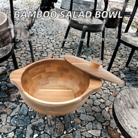 Acasaarto Bol à salade en bois poli au design moderne, écologique, non revêtu, idée cadeau d'affaires, artisanat, camping