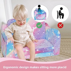 Fauteuil convertible Addreen pour enfants, <span class=keywords><strong>canapé</strong></span>-lit doux pour tout-petits, matériau en mousse confortable pour salon, chambre, école, extérieur - Product Image 5