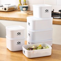 Boîte à lunch hermétique de qualité alimentaire pour le bureau, avec fourchette et couteau intégrés, design rectangulaire en plastique, idéale pour le stockage au réfrigérateur