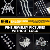 Logotipo de Joyería Fina para Tienda Online, Colgante Personalizado, Moissanita VVS, Cadena Cubana, Reloj Mecánico Hip Hop, Caja Dorada, Plateado