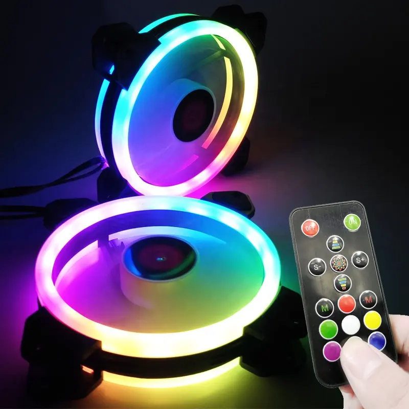 coolmoon RGB FAN 120mm PC Computer cooling fan rgb with RF Remote Control Speed led case fan Factory Price