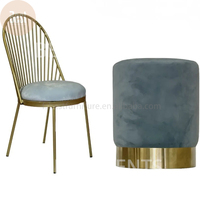 Chaise de salle à manger en acier inoxydable et velours, design moderne, taille adulte, pour extérieur, avec motif café