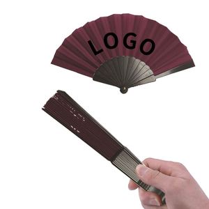 2025 New Arrival Folding Fan Handle Oxford <b>Gift</b> Promotion Plastic Frame Hand Held Fan for Business - Product Image 5