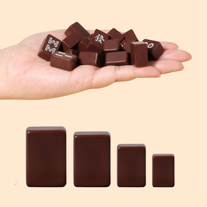 Q Y Lightweight Portable Mini Chocolate Brown Mahjong Tile <b>Set</b> for Home Travel Dorm & Outdoor Entertainment - Product Image 3
