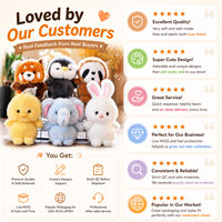 Porte-clés en peluche animaux mignons et ronds, super doux, à poils longs, motifs variés, vente en gros d'usine