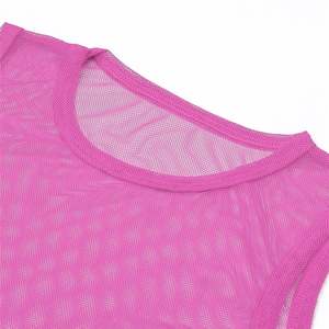 Benutzer definierte Herren durchsichtig Mesh ärmelloses T-Shirt Muskel T-Shirts Workout Unterwäsche Weste Mesh ärmellose Fisch netz Tank Tops - Product Image 6