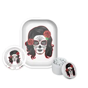 Ensemble cadeau d'accessoires pour fumeurs Ensemble de plateau roulant pour machine à rouler Ensemble de kit pour fumeurs 4 en 1 - Product Image 4