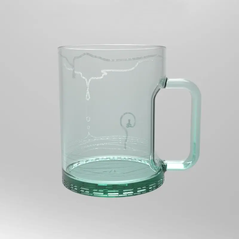 custom coffee glass mugs drinking cup glass tea water cup with handle glass tea cups