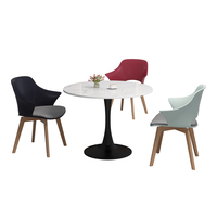Table basse de salle à manger de réception de luxe minimaliste moderne petit mobilier rond de réunion de bureau fabriqué à la main à partir de bois