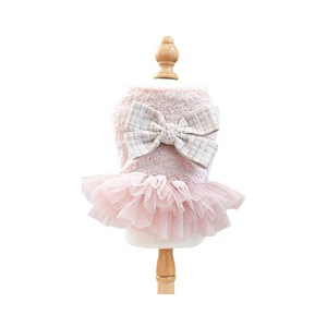 Pet Princess Style Dress For Dogs And <b>Cats</b> Pink Plush Tulle Skirt Autumn Winter Warm <b>Clothes</b> - Product Image 5