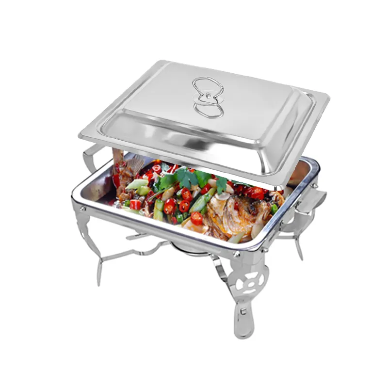 Juego de platos de acero inoxidable para frotar, 2020, 7qt, Buffet, fiesta de navidad