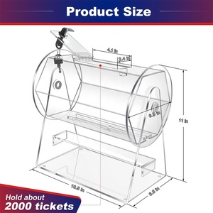 Giradischi per estrazioni a premi in acrilico trasparente, portatile e riciclabile, con montaggio facile per giochi di lotteria e bingo - Product Image 2