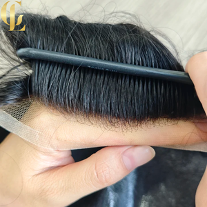 Prótesis Capilar de Cabello Humano PU de Alta Calidad y Durabilidad, con Base de Encaje Delgada, Densidad Media, <span class=keywords><strong>para</strong></span> <span class=keywords><strong>Hombres</strong></span> <span class=keywords><strong>Jóvenes</strong></span> con Calvicie - Product Image 4