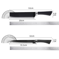 Ensemble de 6 couteaux de cuisine de luxe en acier inoxydable à haute teneur en carbone, ensemble de couteaux noirs