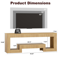 Soporte de TV Minimalista Estilo Japonés con Luces LED, Mueble para TV de 54.3 Pulgadas, Centro de Entretenimiento para TV de 45-65 Pulgadas, para Sala de Estar o Dormitorio