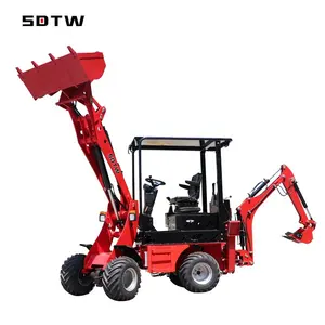 低价SDTW小型挖掘机反铲装载机，带可牵引的廉价小型中国环保局2吨25hp欧V 5伸缩式1CX待售4x4