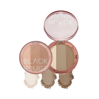 Palet Bedak Padat BLACK ROUGE Korea Natural Tahan Lama Tahan Air Matte Finish Triple Contouring Anti Luntur dengan Talc Mica