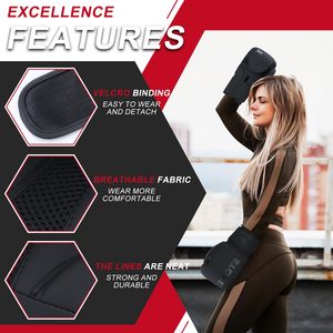 Gants de boxe noirs 14 onces pour hommes et femmes, gants <span class=keywords><strong>d</strong></span>'entraînement de boxe lourde, gants de Muay Thai - Product Image 6
