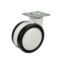 Paire de roues à double roulettes médicales pivotant, 2 pièces, 75mm 100mm 125mm tpe, à double roulettes