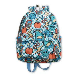 red apple print school bag for kids green school backpack wholesale children backpack