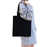 Sac fourre-tout décontracté en toile vierge personnalisable avec logo pour publicité promotionnelle, shopping, à porter à la main ou à l'épaule, avec motif uni