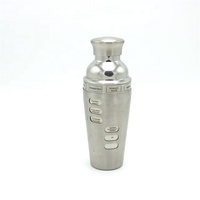 Vente en gros 3 pièces 24oz/750ml, mélange de barmen en argent Mojito Martini Bar Cobbler Cocktail Shaker avec recette sur le côté de la Rotation