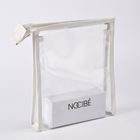 2025 personnalisé Pvc Triangle clair trousse de toilette voyage cosmétique pochette à fermeture éclair couture debout Transparent étanche plage sac de maquillage