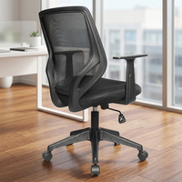 Kabel Chaise de bureau de visiteur pivotante professionnelle avec bras fixe Tissu maillé noir Design moderne