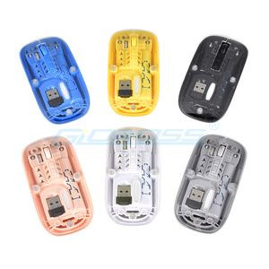 Siêu phẳng có thể sạc lại không dây Bluetooth trong suốt Chuột đầy màu sắc thông minh đôi chế độ nhỏ không dây chuột - Product Image 2