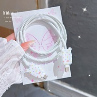Nueva Funda Protectora para Adaptador de Corriente con Lazo 3D de Puntos Coloridos para iPhone 20W, Protector de Cable de Carga