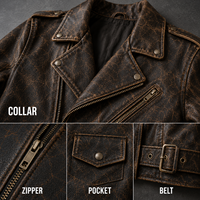 Veste de moto en cuir décontractée pour homme, coupe ample, avec fermeture éclair et boutons sur le devant, collection automne, marque privée ODM