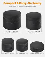 Échantillon Gratuit : Ensemble de Housses de Protection Durables et Rembourrées pour Batterie (Bass Drum, Tom, Caisse Claire) avec Fermeture Éclair – Légères et Idéales pour Batteurs