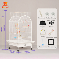 Grande Volière de Luxe en Métal pour Ara et Double Perroquet, Cage Extérieure pour Agapornis et Canaris, Maison en Fil de Fer pour Oiseaux
