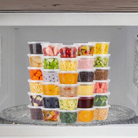 Boîte de conservation alimentaire de 16 oz, contenants de stockage en plastique hermétiques avec couvercles, contenants à emporter compatibles micro-ondes et congélateur