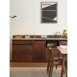 Aparador de Vidrio Multifuncional de Diseño Moderno y Sencillo con Tapa de Losa de Roca, Mueble de Suelo para Café/Té para Cocina y Sala de Estar - Product Image 4