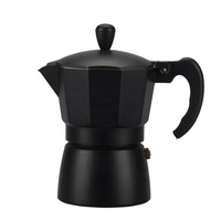 Machine à café en aluminium Moka, 1/2/3/4/6/9/12 tasses, vente en gros, fournitures d'usine, style Oem, noir/rouge