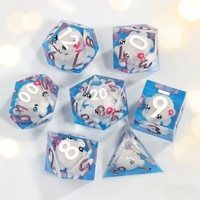 MINI PLANET Jellyfish Drifter Dice Set, jeu de dés polyédriques en résine faits à la main avec des bords tranchants pour les jeux de table TRPG Dungeons&Dragons