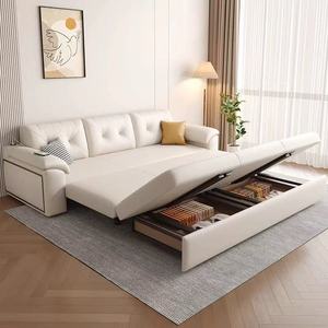 Canapé <span class=keywords><strong>convertible</strong></span> moderne 3 places avec cadre métallique, tissu inclinable, pliable, extensible, rangement, housse amovible et lavable pour salon - Product Image 3