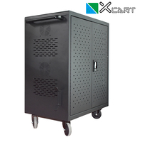 Station de charge multi-appareils, armoire de charge 16+16 ports avec PDU, chariot métallique USB mobile pour les écoles, les bureaux, les iPad, les ordinateurs portables, les tablettes