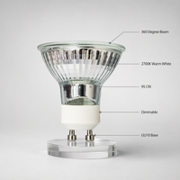 Ampoule halogène GU10 220V 50W blanc chaud dimmable pour éclairage de rail de magasin