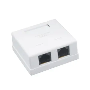 Caja de montaje de superficie de 1 puerto Cat5e, RJ45 Cat5, caja de montaje de superficie de doble puerto para Cables Ethernet