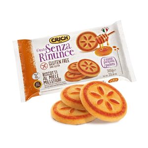 G.300X10 Galletas Redondas Crujientes de Miel Sin Gluten en Bolsa de 300g, Proceso de Estampado en Rollo - Product Image 1