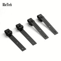 RHETECH Kit de quincaillerie moderne pour porte coulissante de grange, insonorisée, en acier, pour extérieur, chambre, cuisine, salon, rail de 6,6 pieds avec vis de suspension
