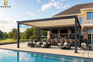 Pérgola Comercial Independiente con Luces LED Cálidas para Club de Campo, Bar de Piscina, Terraza, Pabellón Exterior RK-C3 - Product Image 5