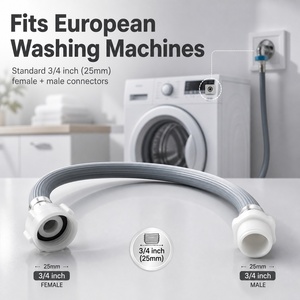 Raccord universel pour <span class=keywords><strong>tuyau</strong></span> d'arrivée d'eau de lave-linge européen, interface filetée 3/4, <span class=keywords><strong>tuyau</strong></span> d'alimentation automatique - Product Image 4