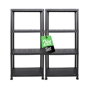 Ensemble de rangement modulaire robuste à 4 <span class=keywords><strong>étagère</strong></span>s Protection contre la corrosion Système d'<span class=keywords><strong>étagère</strong></span>s de rangement en plastique - Product Image 1