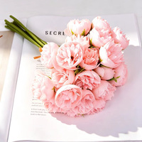 Bouquet de fleurs artificielles en soie à 27 têtes, style Lulian, pour décoration de mariage, extérieur, hôtel, cadeau d'entreprise et aménagement photographique transfrontalier