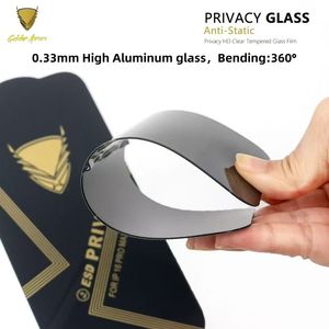 Película de Vidrio Templado 2.5D 9H con Protección de Privacidad Anti-Espía Golden Armor OG para <span class=keywords><strong>iPhone</strong></span> 16 Pro 17 Pro Max, Protector de Pantalla Anti-Espía para Samsung - Product Image 5