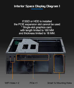 Estuche portátil para juegos <span class=keywords><strong>de</strong></span> PC Mini ITX ARGB Gabinete <span class=keywords><strong>de</strong></span> computadora <span class=keywords><strong>de</strong></span> metal negro con función <span class=keywords><strong>de</strong></span> luz - Product Image 3